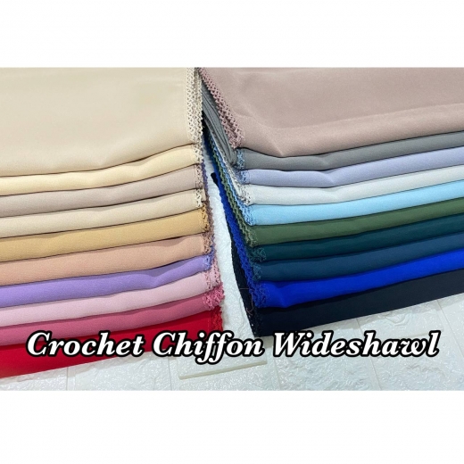 Crochet Heavy Chiffon Wideshawl